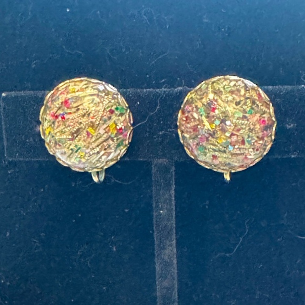 Vintage 1959 Signed Sarah Coventry Confetti Earrings